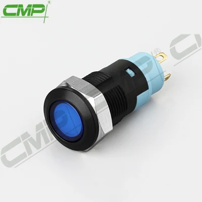 CMP 12 mm micro interruptor de botón de plástico a prueba de polvo con botón azul