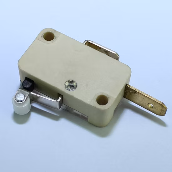 Microinterruptor de brazo de rodillo, microinterruptor de 2 pines, microinterruptor normalmente cerrado, 10A, 250VAC, carcasa transparente de 2 pines