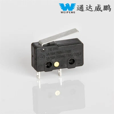 China Slide Long Life Micro Switch 25t85 2pin Spst Micro Switch con palanca