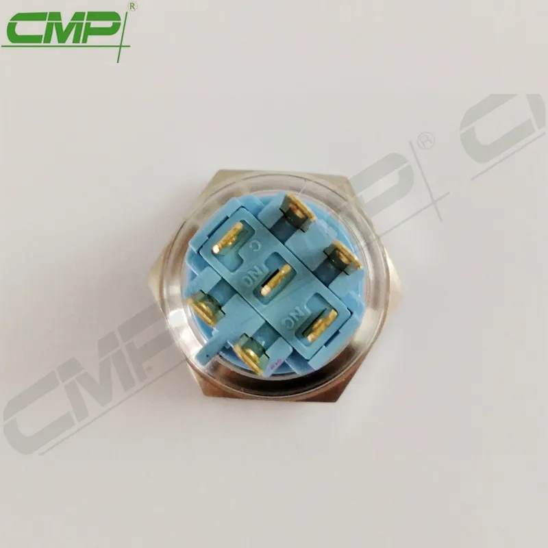CMP Metal on off Latching RGB o interruptor de botón pulsador iluminado de dos colores